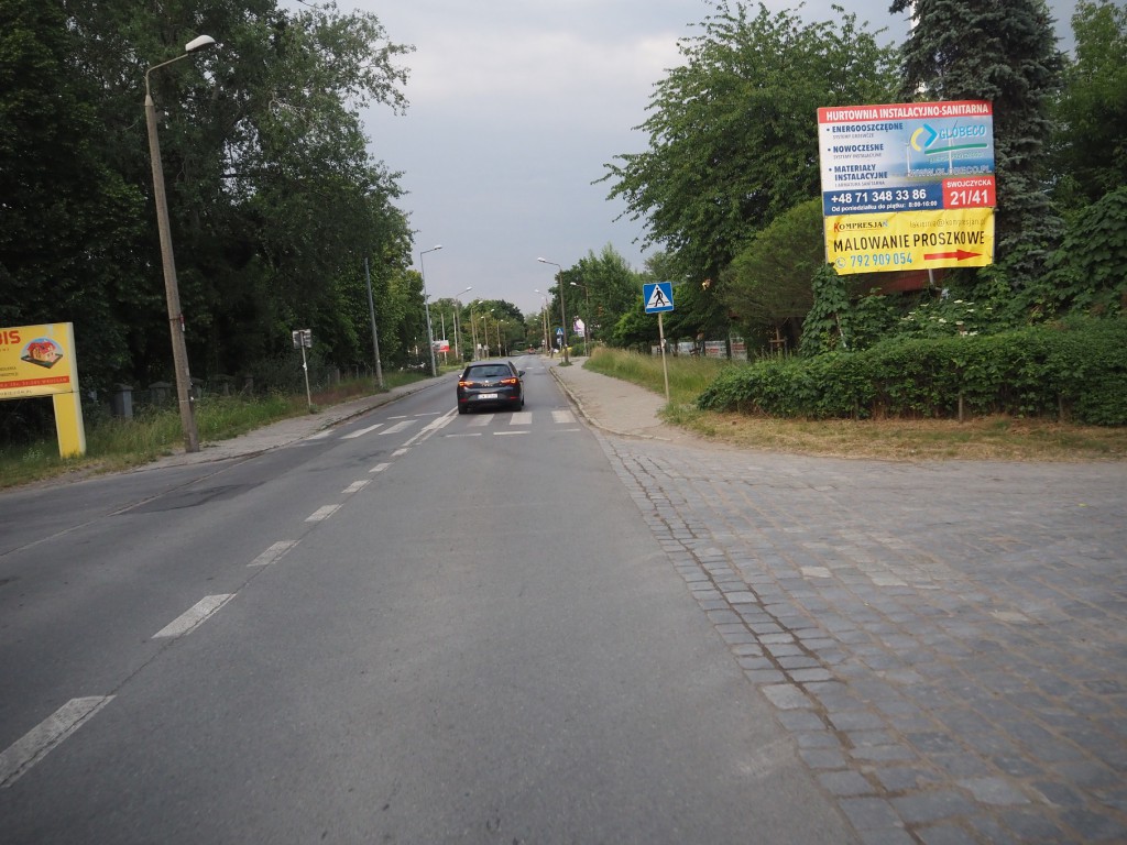 Trasa planowanego tramwaju na Swojczyce - ul. Swojczycka