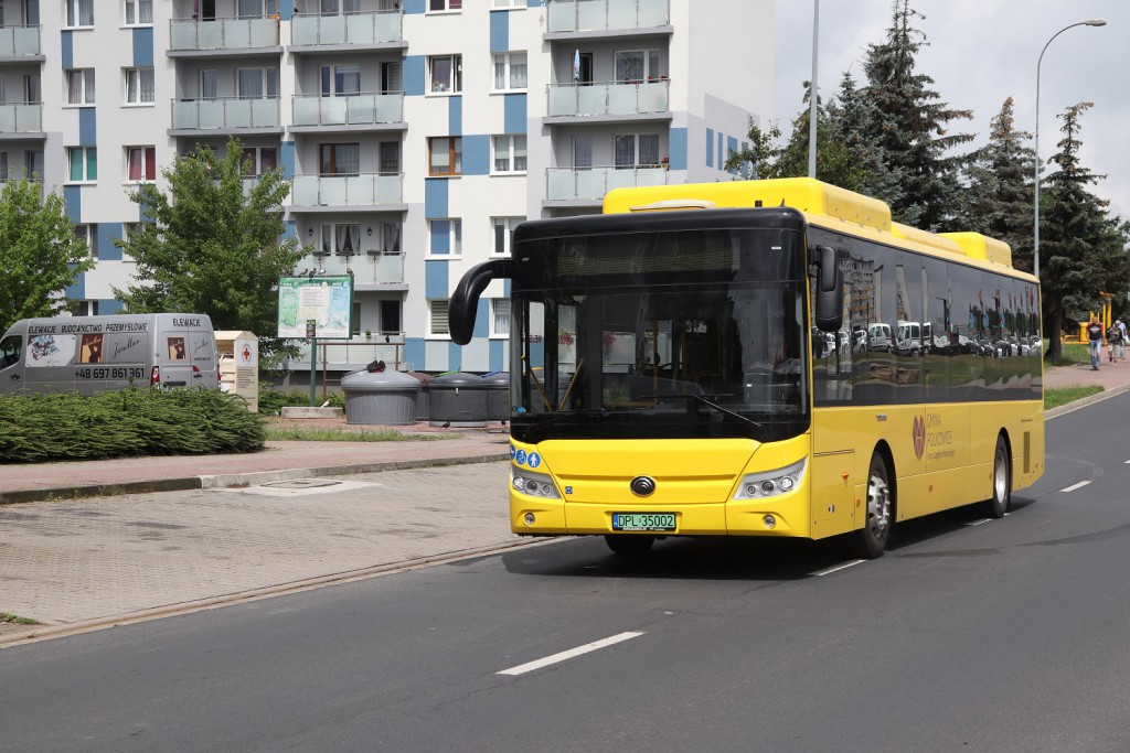 Polkowice - autobus Yutong E10 #12 na linii nr 1 Fot. Andrzej Otrębski / CC-BY-SA 4.0.