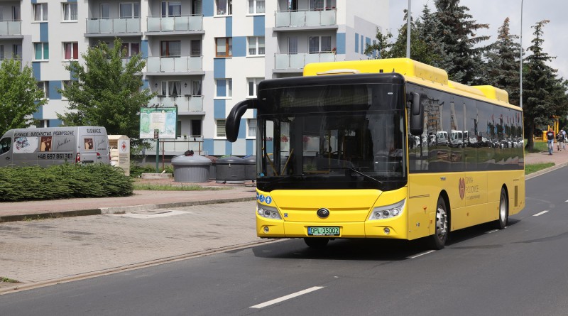 Polkowice - autobus Yutong E10 #12 na linii nr 1 Fot. Andrzej Otrębski / CC-BY-SA 4.0.